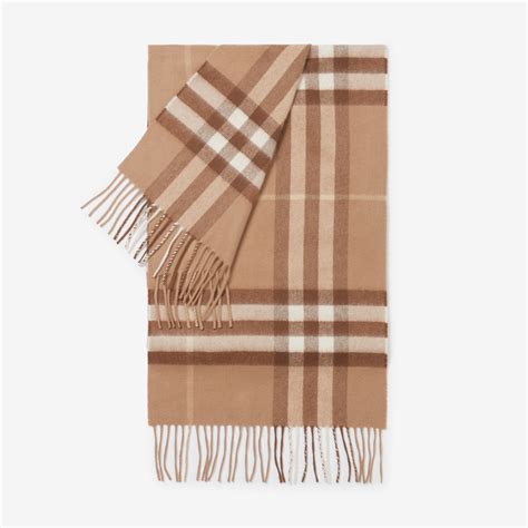 burberry house check cashmere bandana camel|Check Cashmere Scarf in Mid camel .